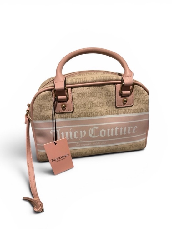 Juicy Couture Handbags - Juicy Couture Pink and Beige Logo Dome Satchel with Wristlet